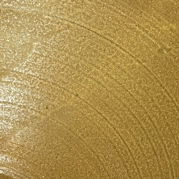 Speckled Brown and Tan Pottery Bowl 11.5" Diameter Rustic Handmade Stamped - Picture 6 of 15